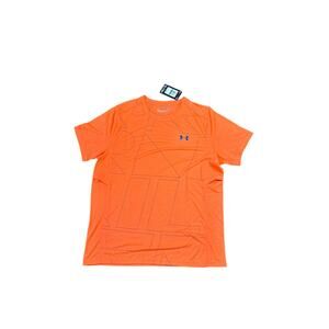 Under Armour Mens NEW WITH TAGS Orange T Shirt W/Blue Details Size Large